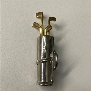 Silver and Gold Golf Bag Brooch